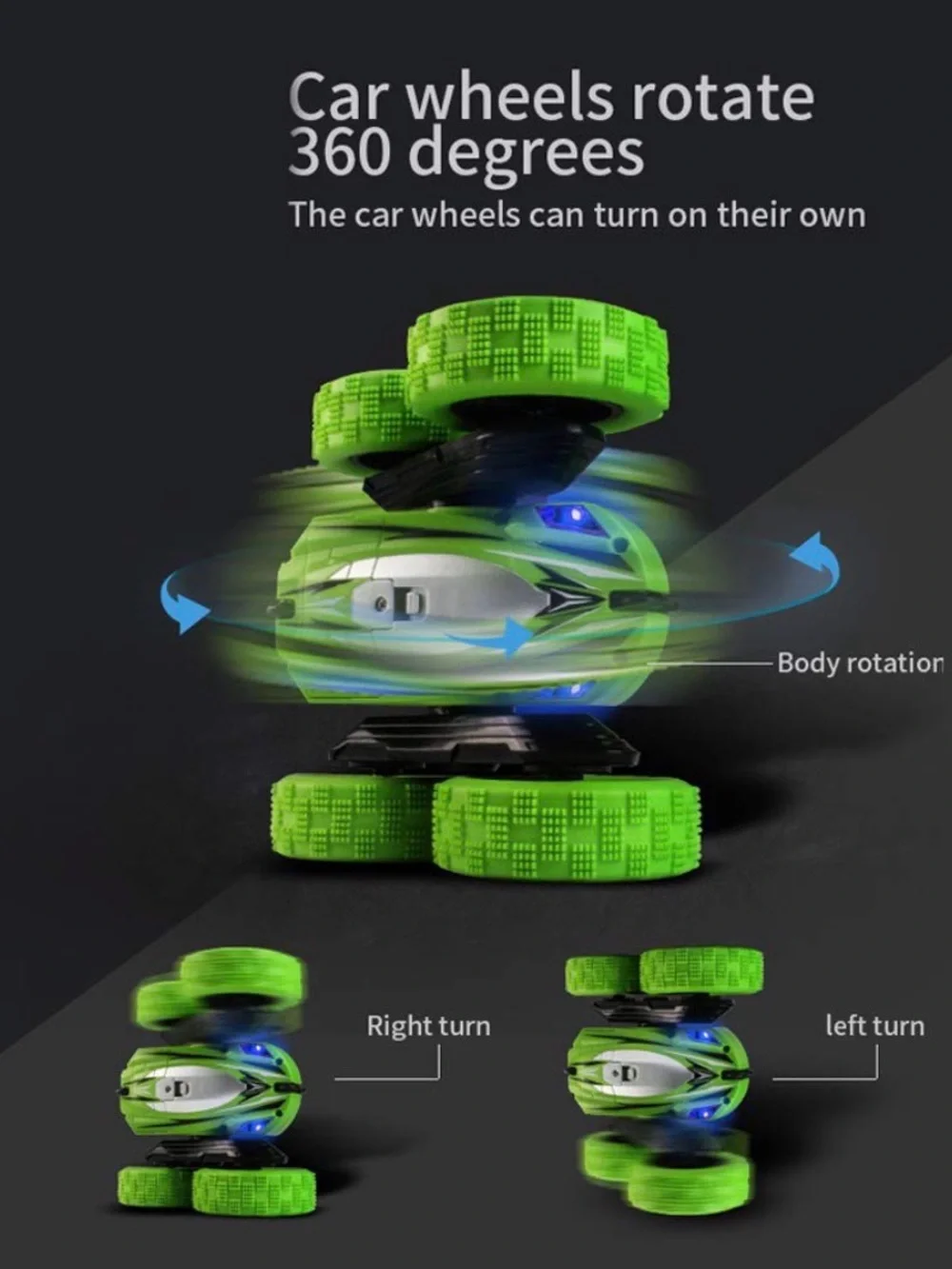 Blue 360° Stunt RC Stunt Car, Remote Control Car, 360 degree flip - Kids Toys